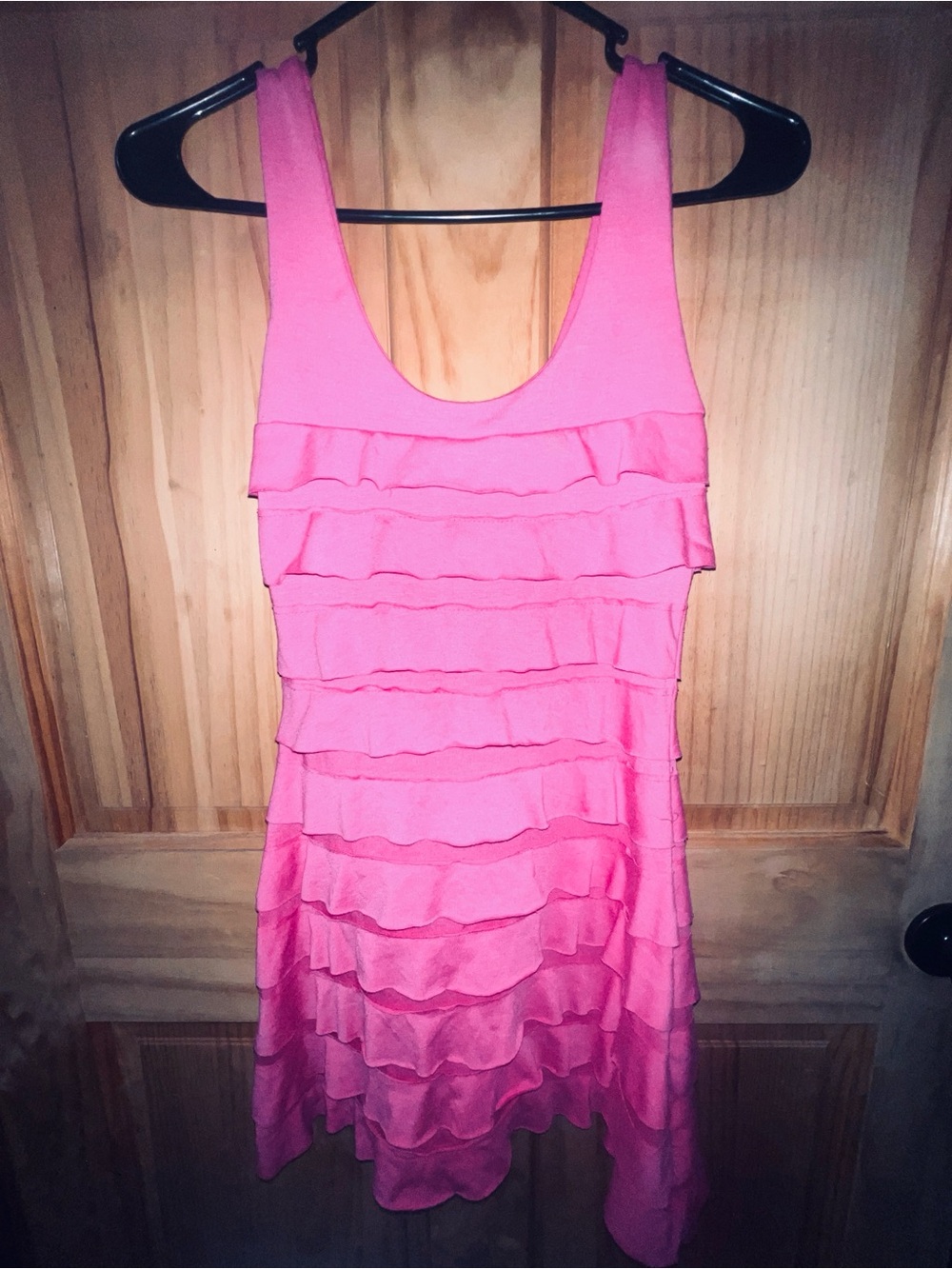 Ruffle Tiered Pink Mini Dress